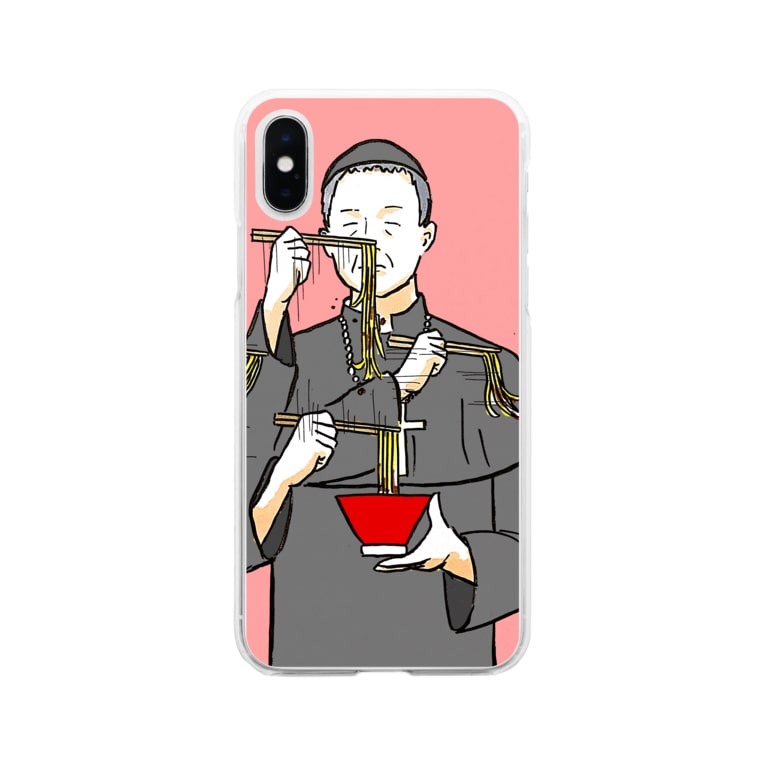 ラーメンアーメン神父 Soft Clear Smartphone Cases Iphone By 森本大百科 Morimotodaihyakka Suzuri