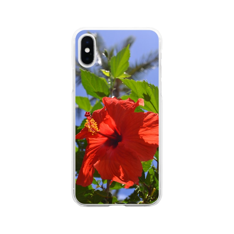 聖地に咲くハイビスカス 赤 ハワイアングッズ Hawaii Goods801 のソフトクリアスマホケース Iphoneケース 通販 Suzuri スズリ