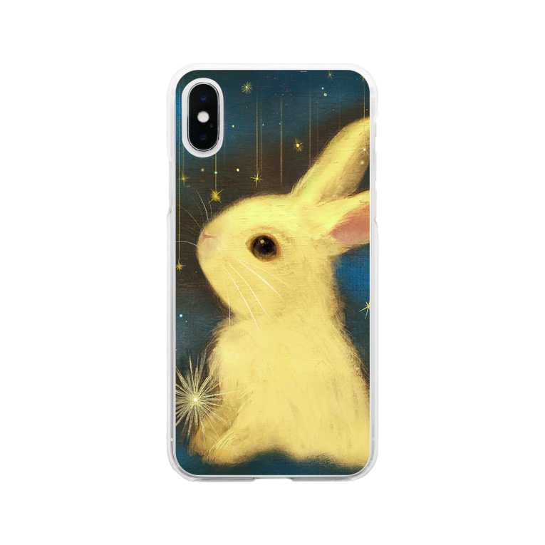 夜空から降る流れ星を拾ったかわいい子うさぎ Soft Clear Smartphone Cases Iphone By Norima 39 S Shop Norima Suzuri