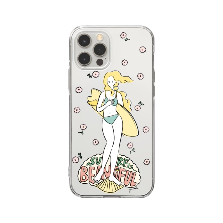 波乗りヴィーナス カメラ枠大きい用 Surf Girl Illustration Yuri Yuripe730 のソフトクリアスマホケース Iphoneケース 通販 Suzuri スズリ