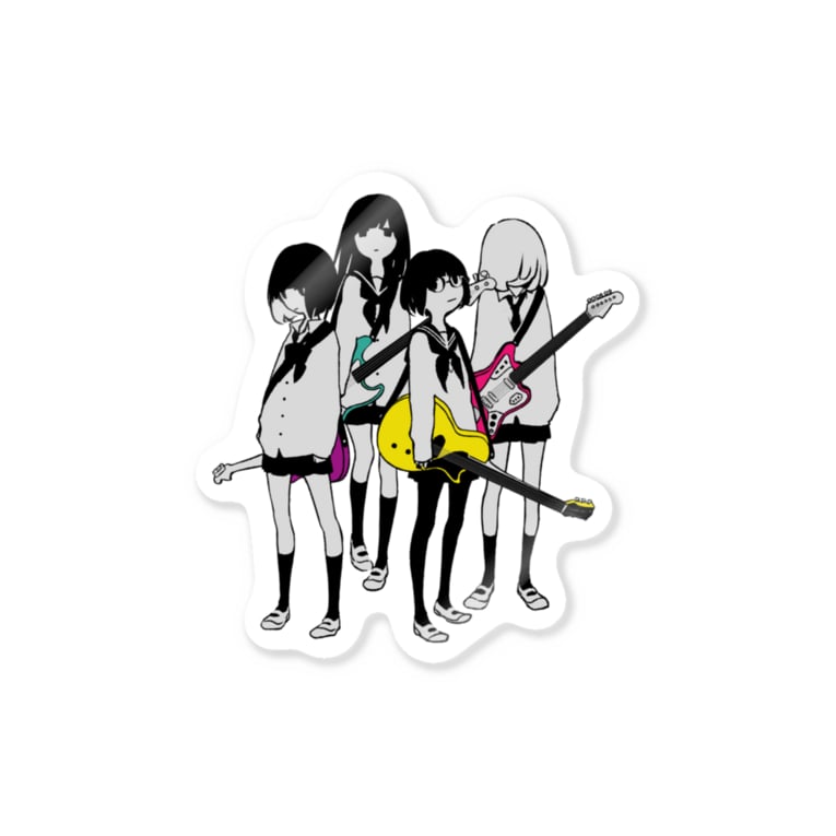 ギター ベース女子高生 Clowz 渡瀬しぃの Non7 のステッカー通販 Suzuri スズリ ギター ベース女子高生 Clowz 渡瀬しぃの Non7 のステッカー通販 Suzuri スズリ