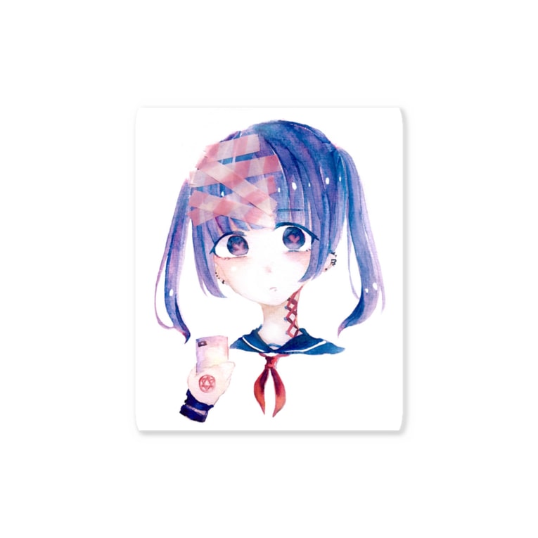 メンヘラ少女 青 Stickers By ぬこみー 痩せ活 2nd Nko Suzuri メンヘラ少女 青 Stickers By ぬこみー 痩せ活 2nd Nko Suzuri