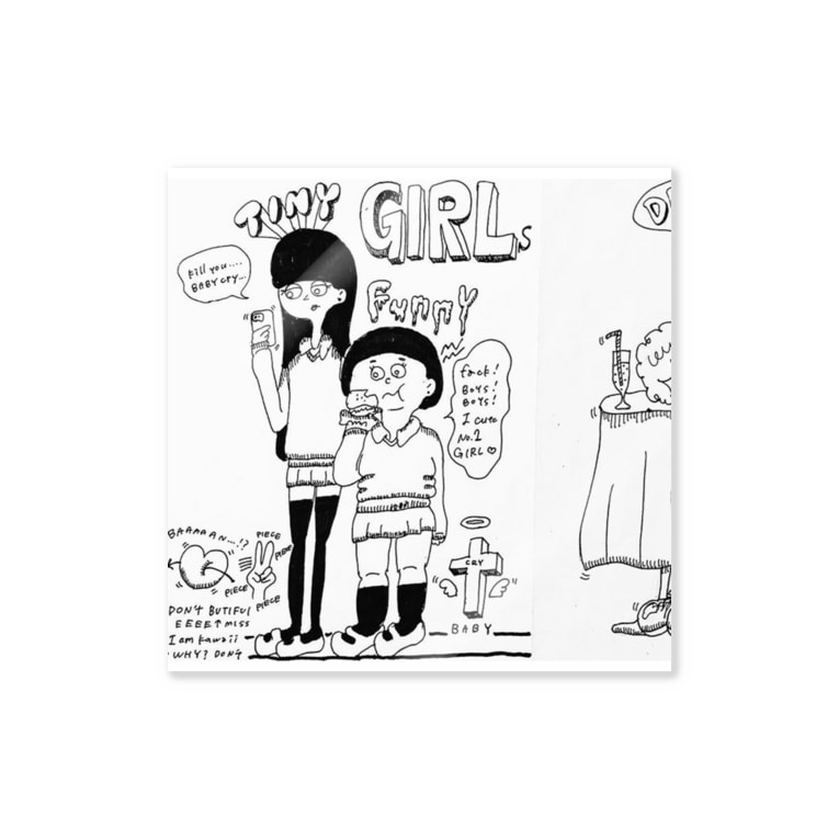 Funnyでtinyなgirls Teeenage Club Bluebaby のステッカー通販 Suzuri スズリ