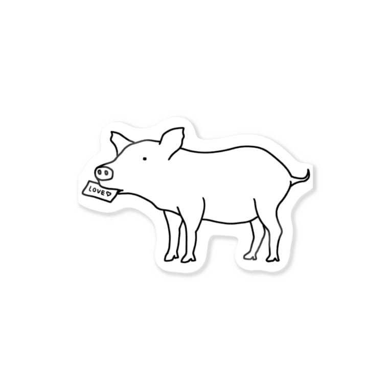 子ブタ ラブレター 豚 動物イラスト Aliviostaのステッカー通販