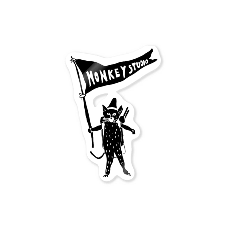 モンキースタジオ 登山猫ステッカー イラストレーター モンキースタジオ Monkey Studio のステッカー通販 Suzuri スズリ