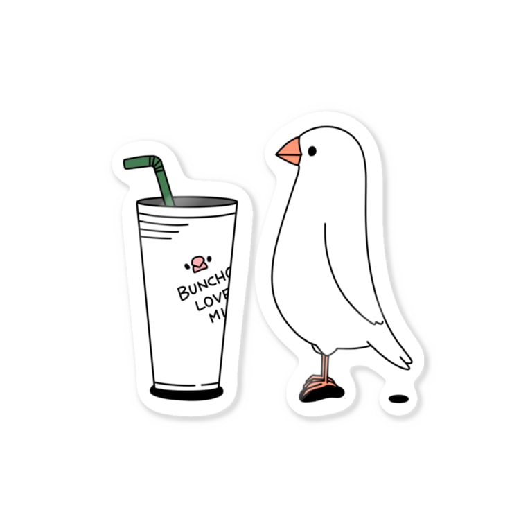 カフェ文鳥 Buncho Days 文鳥デイズ Buncho Days のステッカー通販 Suzuri スズリ カフェ文鳥 Buncho Days 文鳥デイズ Buncho Days のステッカー通販 Suzuri スズリ