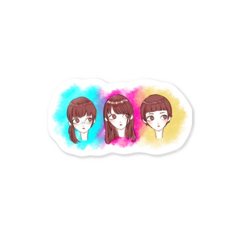 イツメン3女子 ステッカー Stickers By 梨 W Fugunashi Suzuri