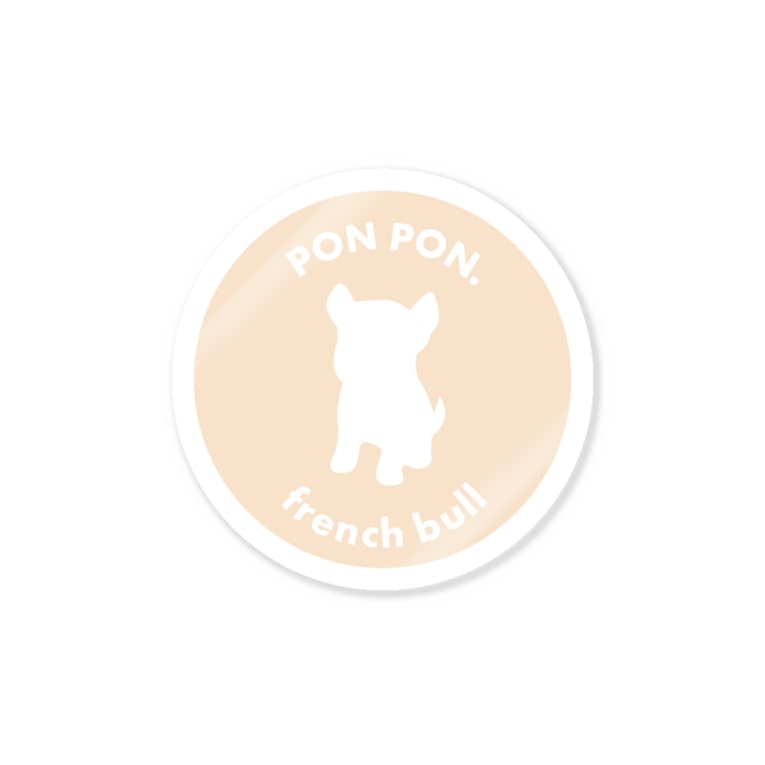 フレンチブルドッグ Ponpon ピンク人気かわいい いぬ犬グッズ コロ Colom 犬いぬdogリボングッズ Pon Pon Dog のステッカー通販 Suzuri スズリ