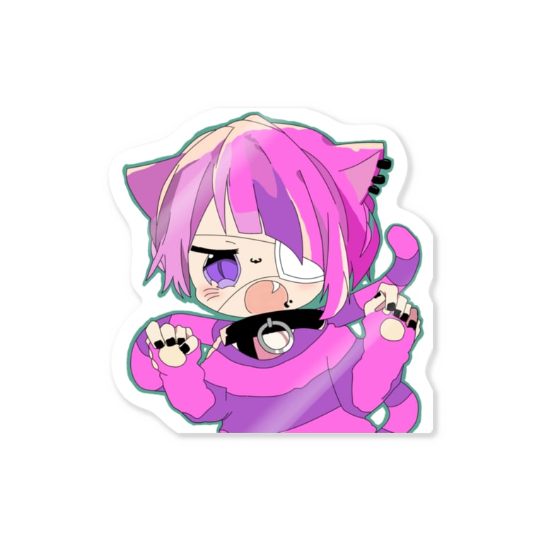 チェシャ猫子々 Plastic Cobra Stickers By Plastic Cobra Cheshire Cat Suzuri