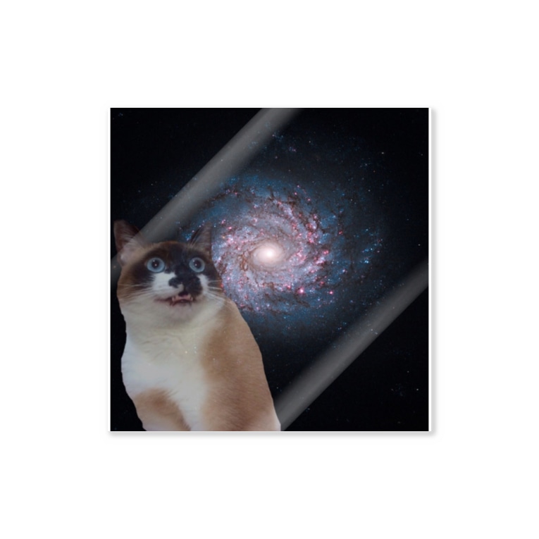 びっくり宇宙ねこちゃん Space Cat まろ Pgredmusic のステッカー通販 Suzuri スズリ