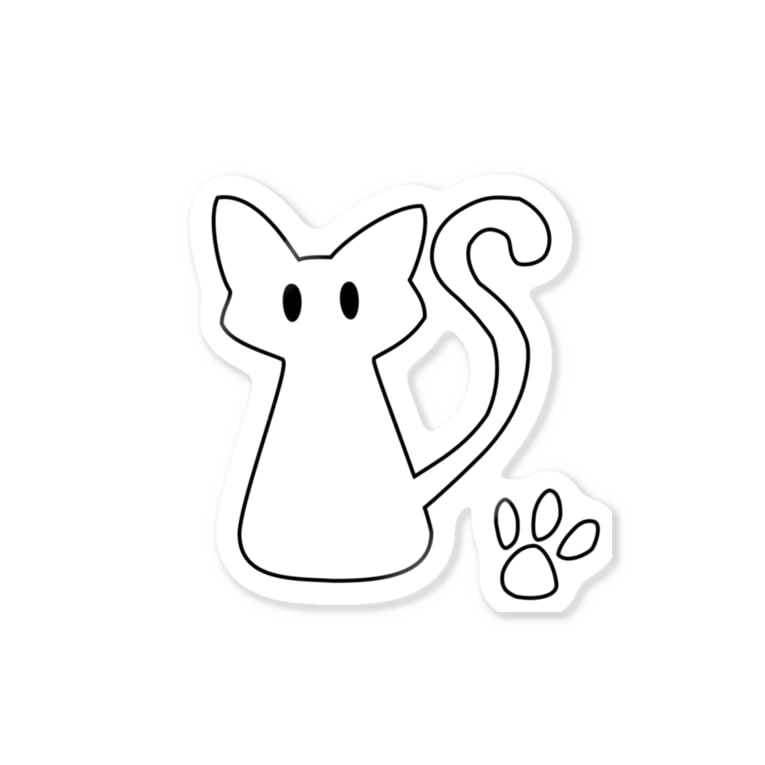 安定感企画 イラスト編no 3 黒枠白猫 安定感企画 売店 Anteikanproject のステッカー通販 Suzuri スズリ