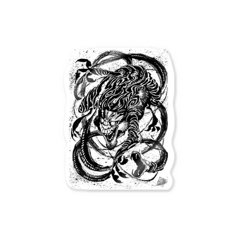 白黒の鵺 白黒灰脂オリジナルイラストグッズshop 熊猫動物園 Monochro Haiji のステッカー通販 Suzuri スズリ