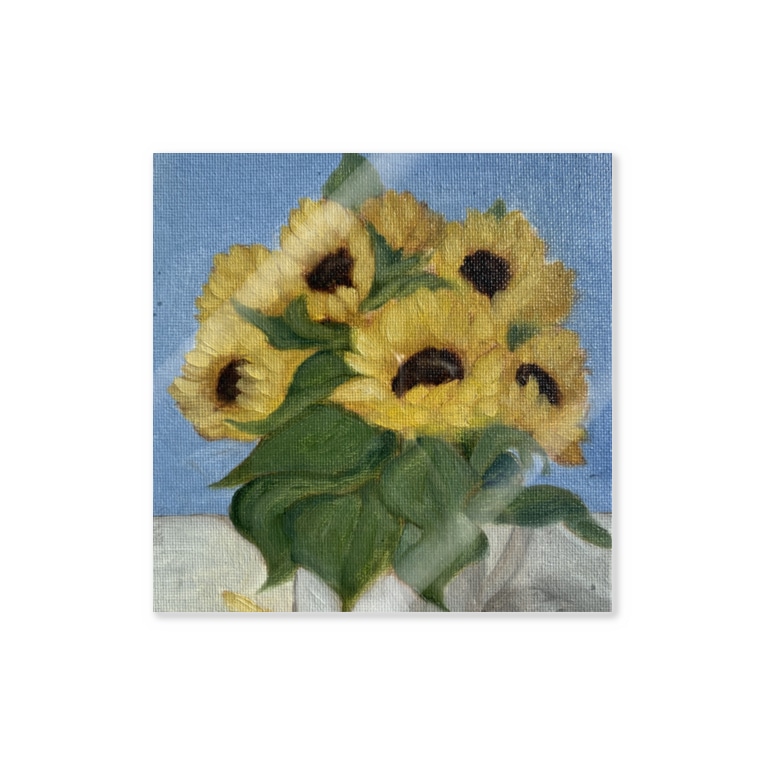 ひまわりの絵 Sunflower Painting Yuina Trundle Yuinatrundle のステッカー通販 Suzuri スズリ