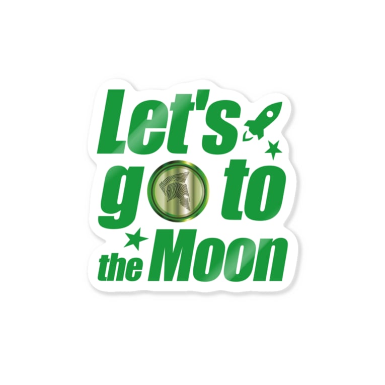 Let 39 S Go To The Moon Adk 仮想通貨 Adkグッズ ｔシャツ等 専門店 Macci のステッカー通販 Suzuri スズリ
