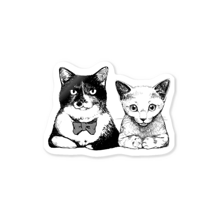 かしこまったマオとライカ 愛猫達の雑貨店 Asyura Mao のステッカー通販 Suzuri スズリ かしこまったマオとライカ 愛猫達の雑貨店 Asyura Mao のステッカー通販 Suzuri スズリ