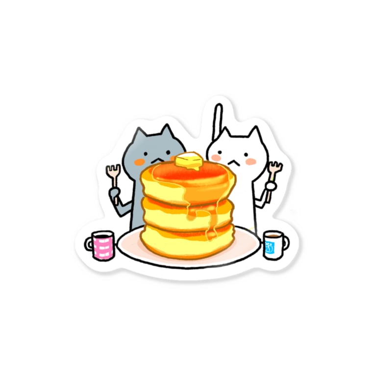 ホットケーキとねこ うさぎ1号 Usagi1go Graphics のステッカー通販 Suzuri スズリ ホットケーキとねこ うさぎ1号 Usagi1go Graphics のステッカー通販 Suzuri スズリ