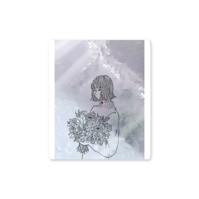 花束を持つ女の子 線画 こめっと Suisuima のステッカー通販 Suzuri スズリ 花束を持つ女の子 線画 こめっと Suisuima のステッカー通販 Suzuri スズリ