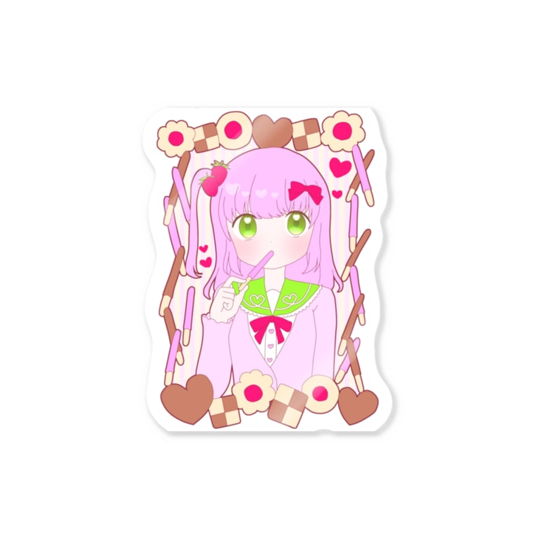 いちごポッキーちゃん かわいいもののおみせ いそぎんちゃく Isoginchaku2go のステッカー通販 Suzuri スズリ いちごポッキーちゃん かわいいもののおみせ いそぎんちゃく Isoginchaku2go のステッカー通販 Suzuri スズリ