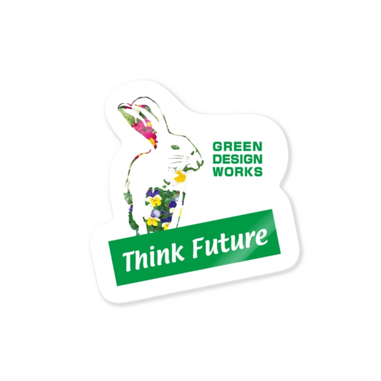 うさぎステッカー ふらわー Green Design Works グリーンデザインワークス Green Design Works のステッカー通販 Suzuri スズリ