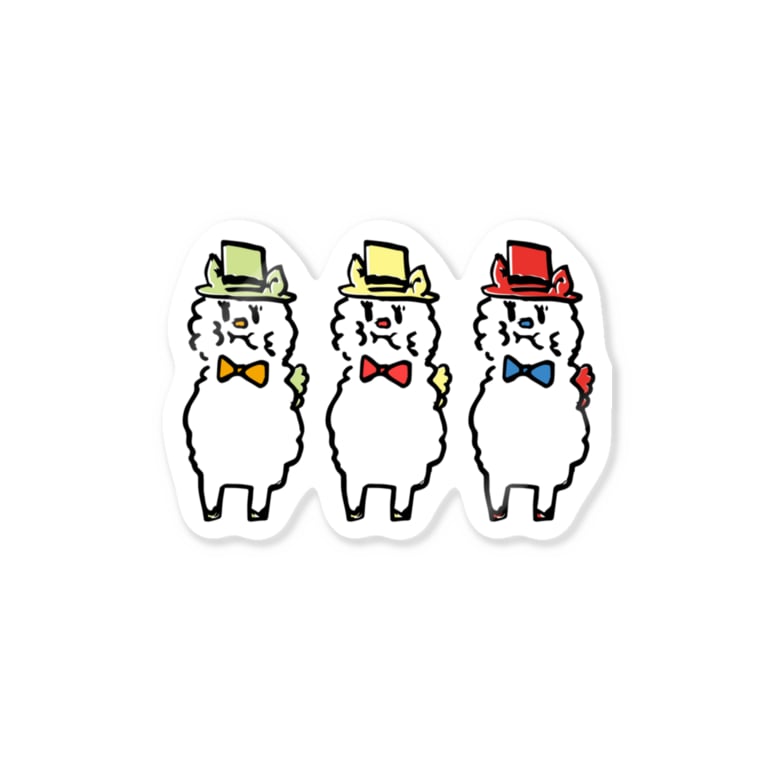 おめかししてる3匹のアルパカ Yuruholism Yuruhori のステッカー通販 Suzuri スズリ おめかししてる3匹のアルパカ Yuruholism Yuruhori のステッカー通販 Suzuri スズリ