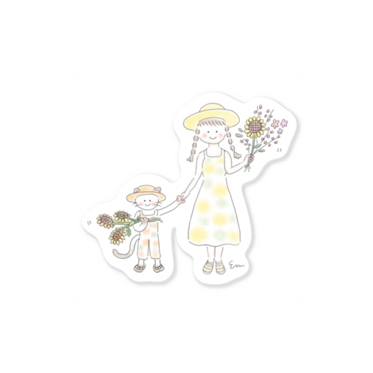 みつみつさんと ねこと ひまわり みつみつさんの ひみつべや Mitsu Mitsu のステッカー通販 Suzuri スズリ みつみつさんと ねこと ひまわり みつみつさんの ひみつべや Mitsu Mitsu のステッカー通販 Suzuri スズリ