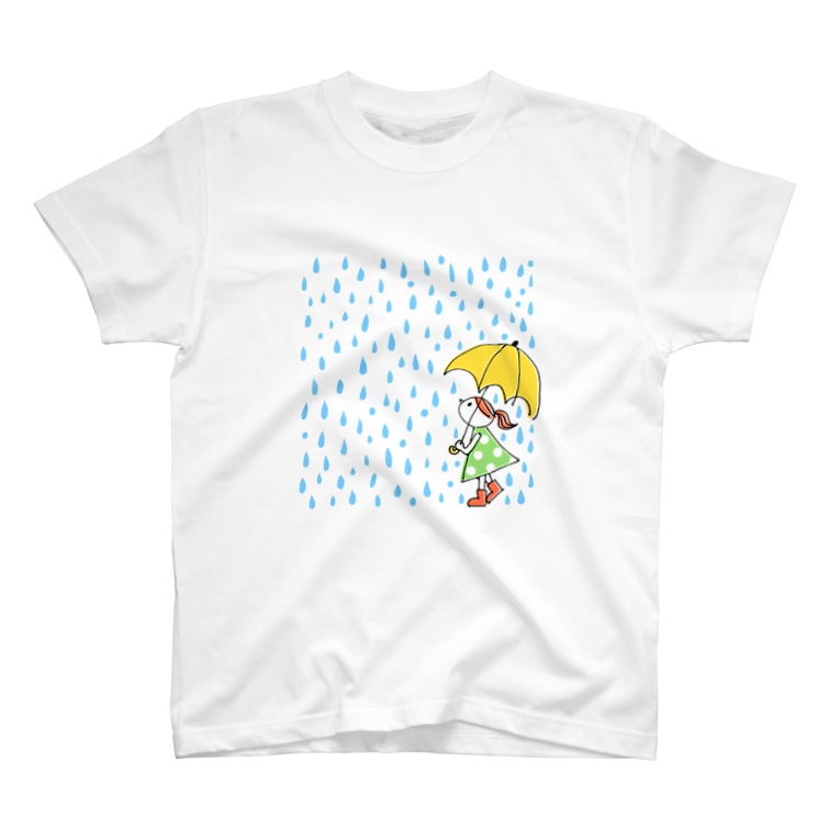 雨の日と女の子 きなこ イラストレーター Drawwingg のtシャツ通販 Suzuri スズリ