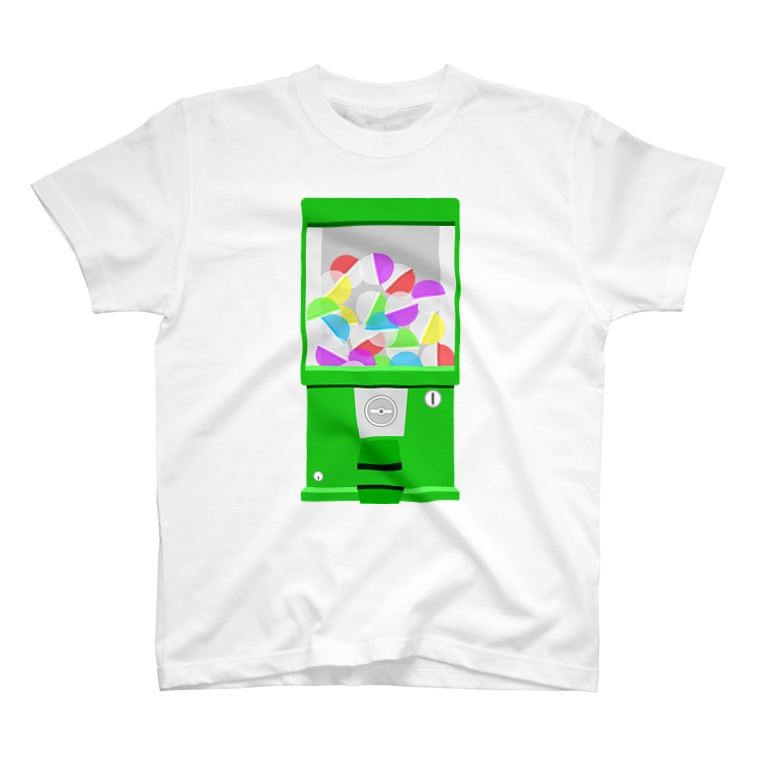 ガチャガチャマシーンのイラスト 緑 T Shirts By Illust Designs Lab Suzuri