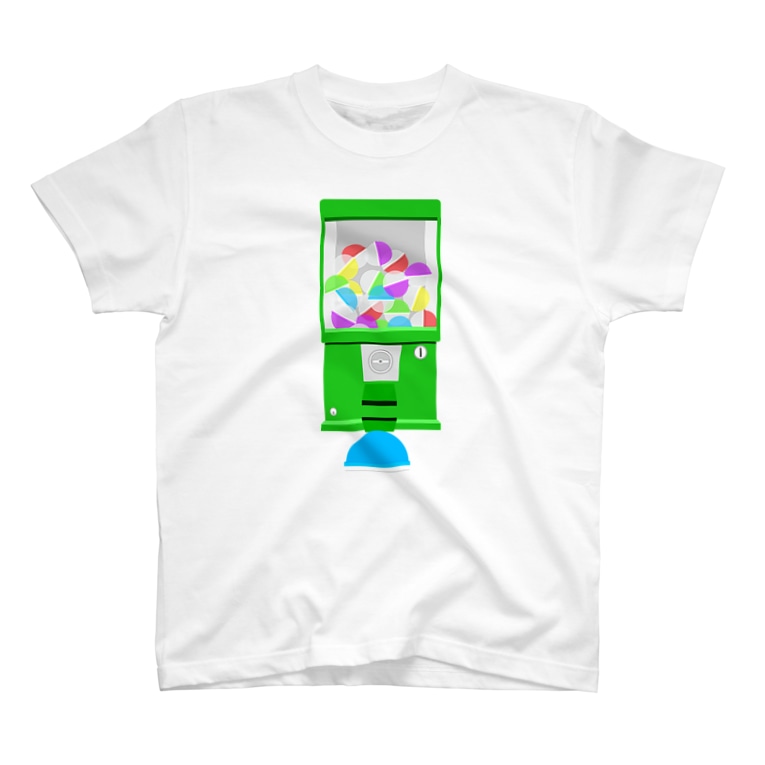 ガチャガチャマシーンのイラスト 緑 カプセル付き Illust Designs Labのtシャツ通販 Suzuri スズリ