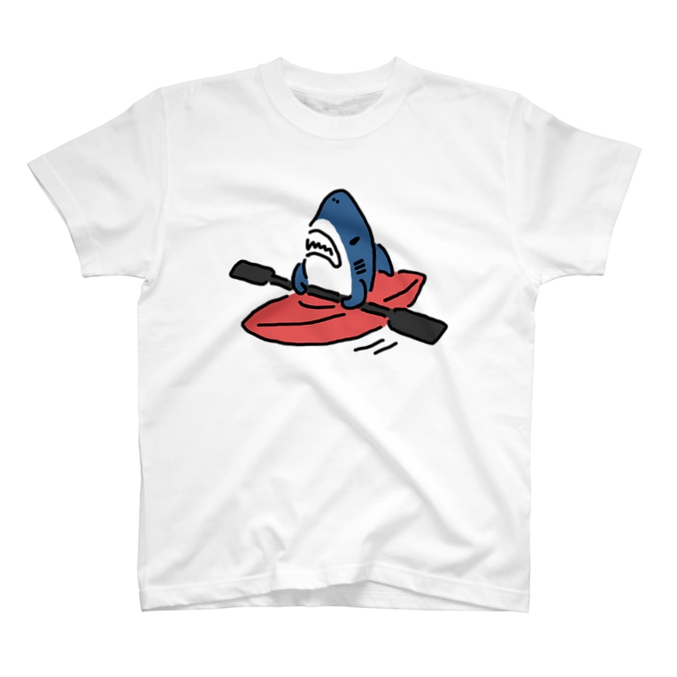 カヤックに乗るサメ わりとおもい Waritoomoi のtシャツ通販 Suzuri スズリ