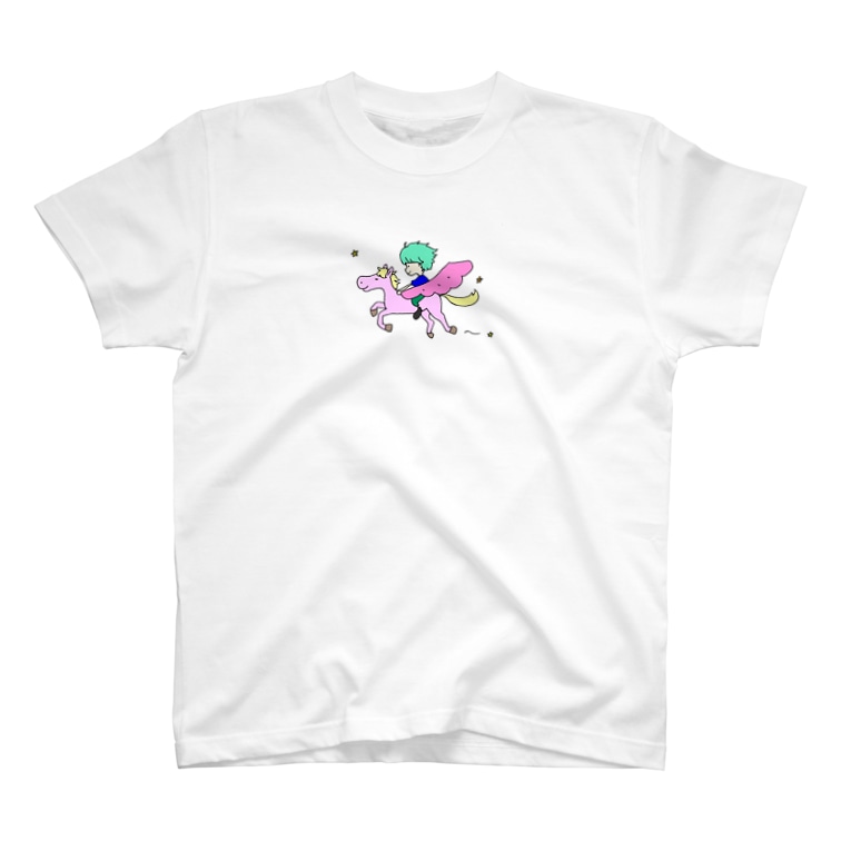 空を駆けるポニーイラスト メルヘン ｔシャツ Harmonycollege Osyan T Shirtのtシャツ通販 Suzuri スズリ