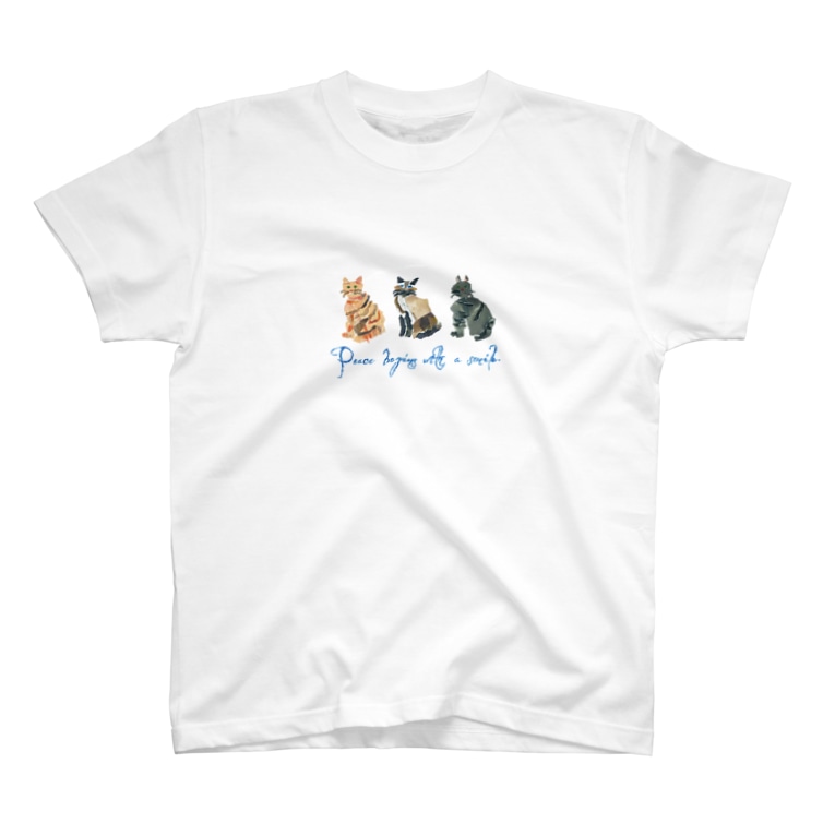 ３匹の猫のtシャツ のばら Nobara Nobara のtシャツ通販 Suzuri スズリ