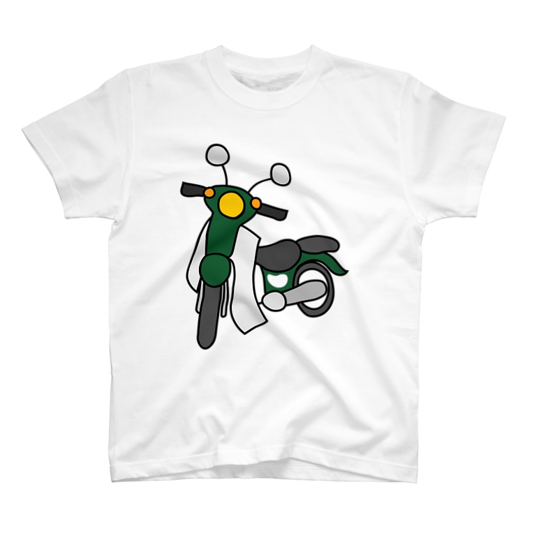 深緑色の小型バイクでツーリング01 メッセージtシャツが好き Akikowada のtシャツ通販 Suzuri スズリ 深緑色の小型バイクでツーリング01 メッセージtシャツが好き Akikowada のtシャツ通販 Suzuri スズリ