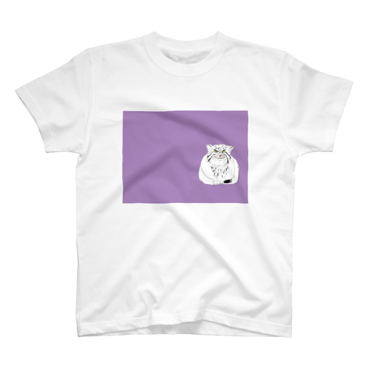 マヌルネコ 猫科 ネコ科 野生猫 野生動物 イラスト デザイナー グッズ はにゃ cat のtシャツ通販 Suzuri スズリ