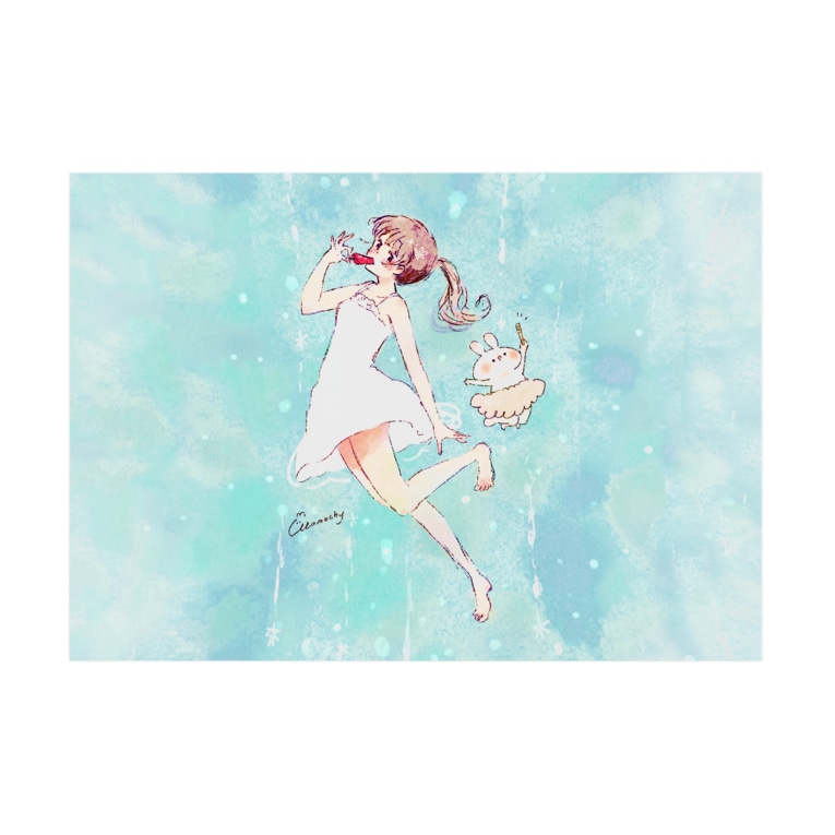 アイスと女の子 Momochy Shop Momochy の吸着ポスター通販 Suzuri スズリ