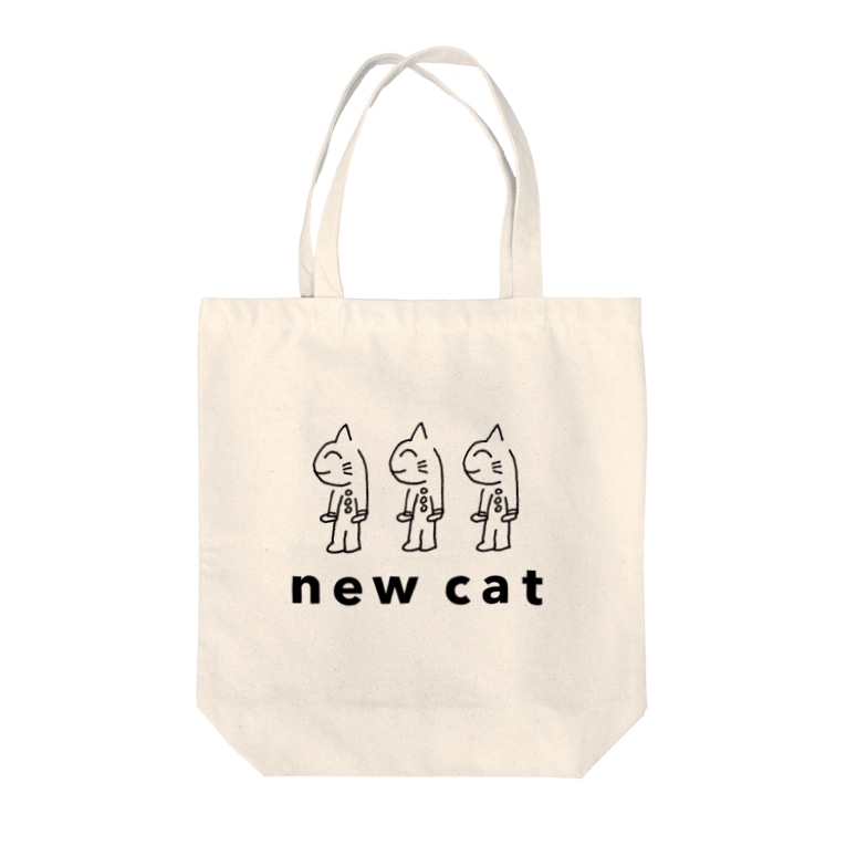 新しいねこ New Cat Tシャツ 白と水色のカーネーションストア Carnationjp のトートバッグ通販 Suzuri スズリ