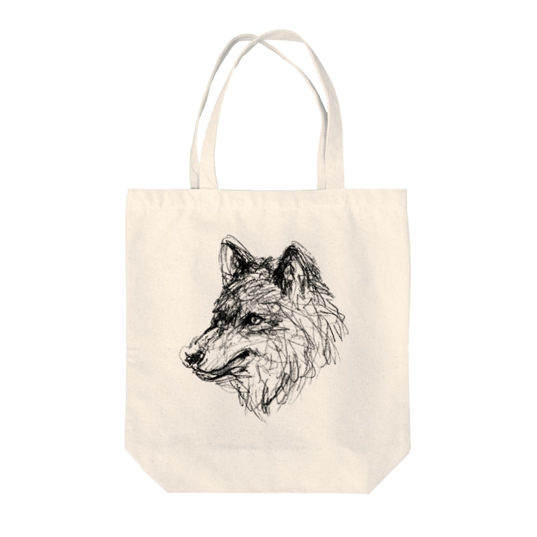 オオカミのイラスト Tote Bags By Zeroiro Shop Zeroiro Suzuri