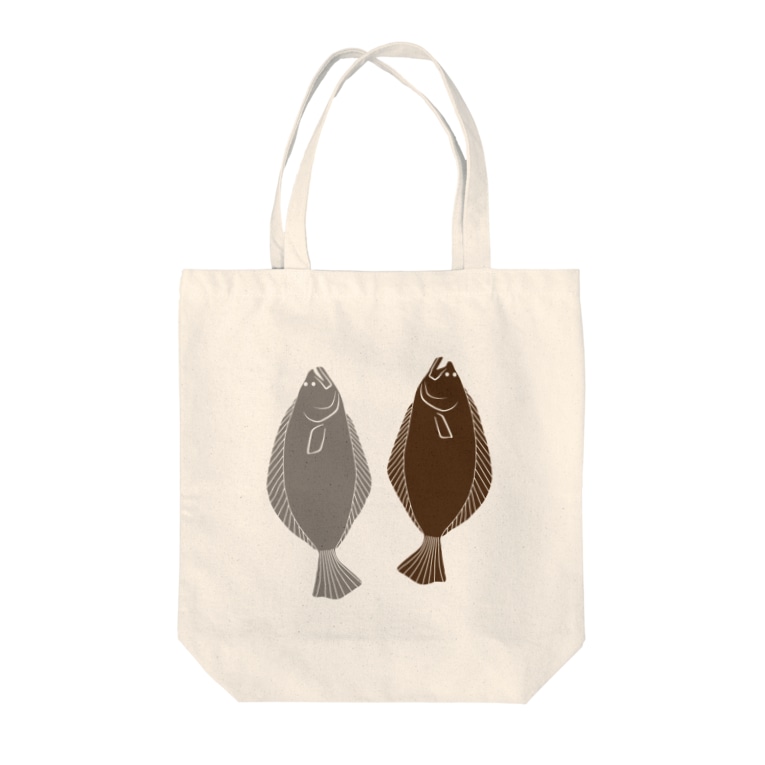 カレイとヒラメのイラストグッズ Tote Bags By お絵描き看護師 Nursemannobuo Suzuri