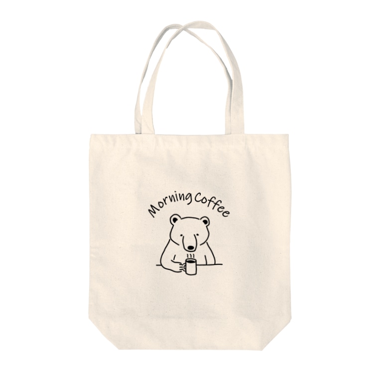 モーニングコーヒー クマ 熊 動物イラスト Tote Bags By Aliviosta Suzuri