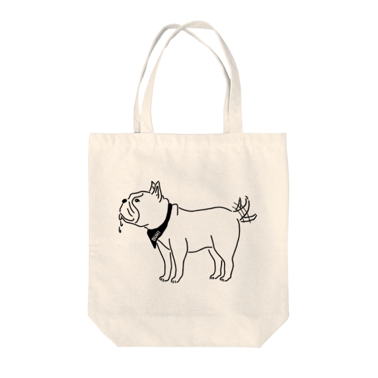 フレンチブルドッグ しっぽをふる 動物イラスト Tote Bags By Aliviosta Suzuri