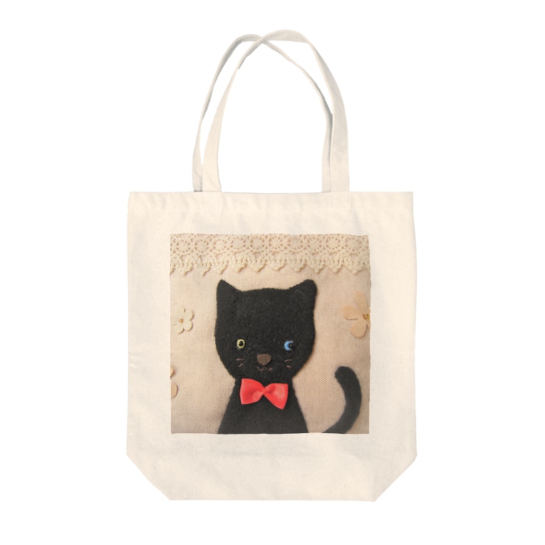 オッドアイの黒猫 Tote Bags By うさぎのしっぽ Usaginosippo Suzuri