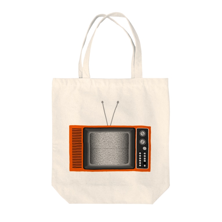 レトロでリアルな可愛いテレビのイラスト 砂嵐ノイズの画面 Tote Bags By Illust Designs Lab Suzuri