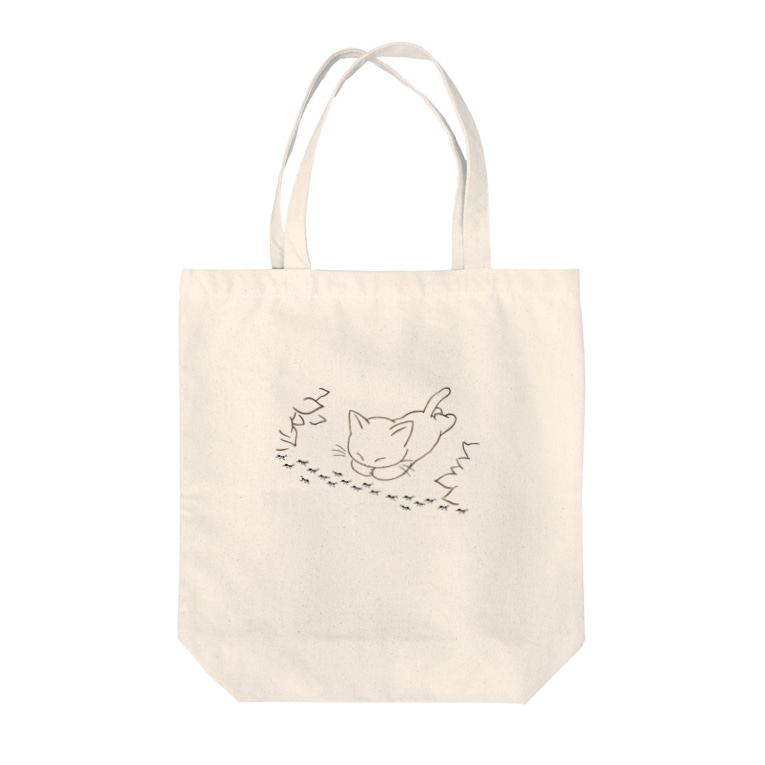 アリの行列ねこ Tote Bags By のんびりイラスト商店 Tanaka Satoshi Suzuri