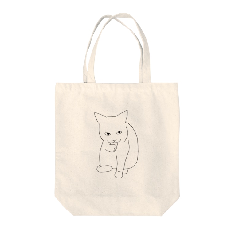 おててをなめる目つきの悪い猫 Sakuma Records Sakureco のトートバッグ通販 Suzuri スズリ おててをなめる目つきの悪い猫 Sakuma Records Sakureco のトートバッグ通販 Suzuri スズリ
