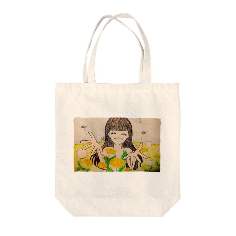 タンポポ 綿毛 花言葉 真心をこめた愛 神託 神のお告げ Tote Bags By Moon333starry Sky Moon333heart Suzuri