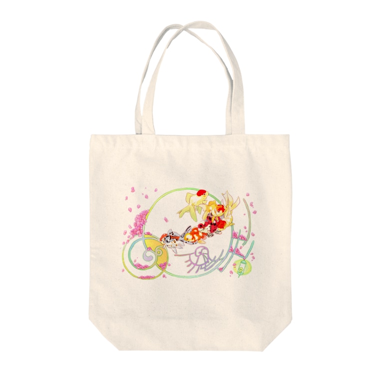 追尾する金魚 Tote Bags By あやる Nano Kujira Suzuri