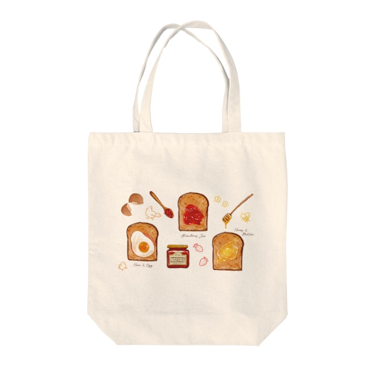 パン好きに届け おしゃれなトーストのイラスト Tote Bags By アリーサントワネット Alysantwanet Suzuri