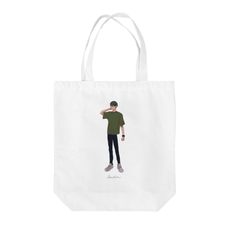 首痛い系男子 Tote Bags By Inuda Inuda Nui Suzuri 首痛い系男子 Tote Bags By Inuda Inuda Nui Suzuri