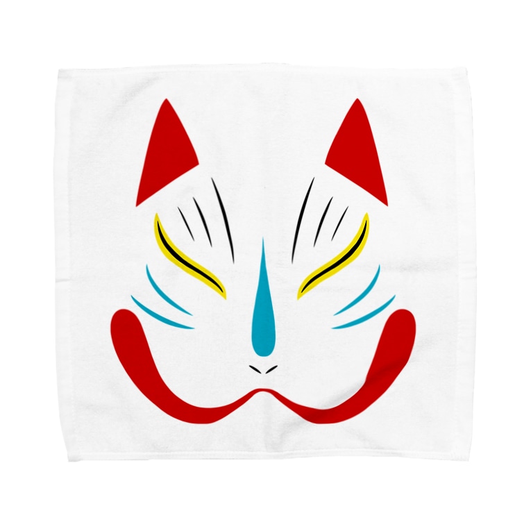 狐のお面 Zzz Znkraym のタオルハンカチ通販 Suzuri スズリ
