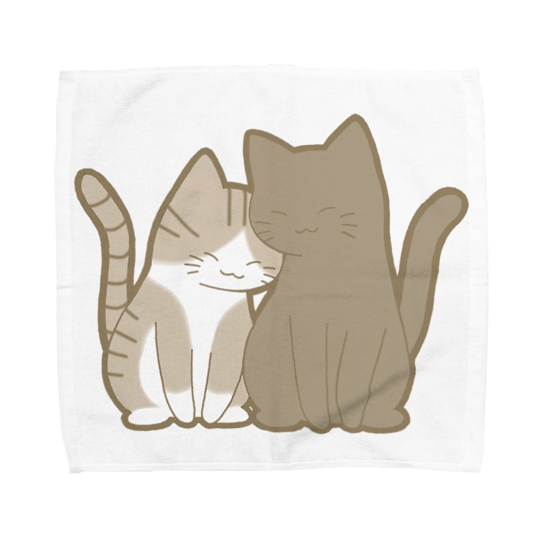 仲良し猫 キジ白 Amp 黒 Towel Handkerchiefs By かわいいもののおみせ いそぎんちゃく Isoginchaku2go Suzuri