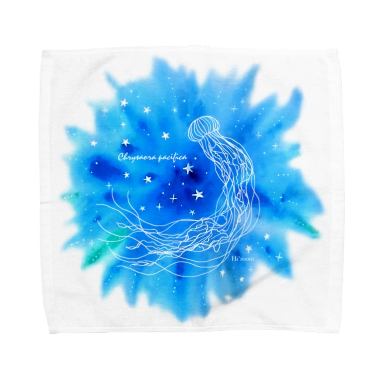 アカクラゲと星がはじける海 Towel Handkerchiefs By Hi Room Hi Room Kurage Suzuri